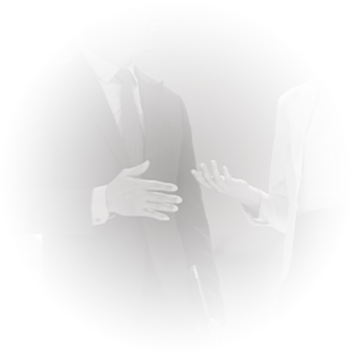 スーツを着た2人の会話